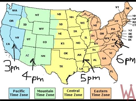 Time Zone Map of the USA with time different | WhatsAnswer