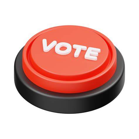 Red Round Vote Button AI Generative 28720549 PNG