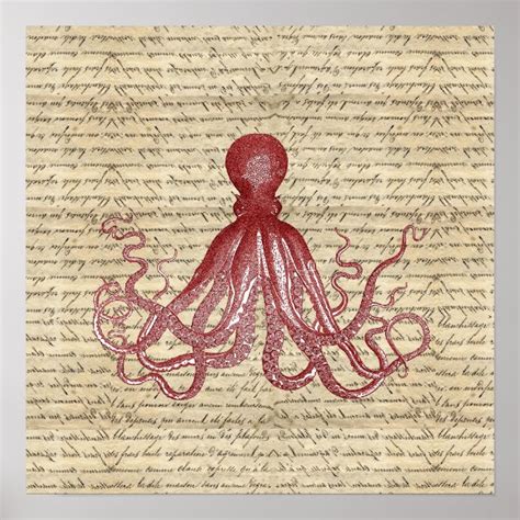 Vintage octopus poster | Zazzle.com