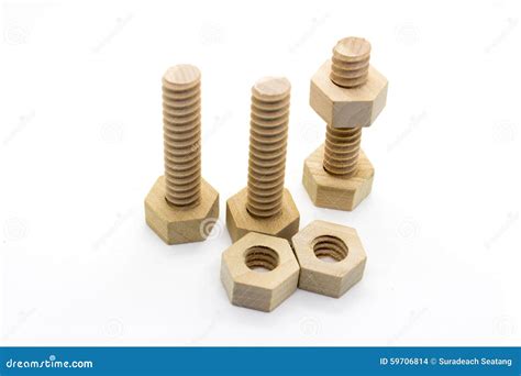 Wooden Nuts And Bolts Stock Photo - Image: 59706814