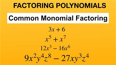 Common Monomial Factoring - Greatest Common Factor (GCF) - YouTube