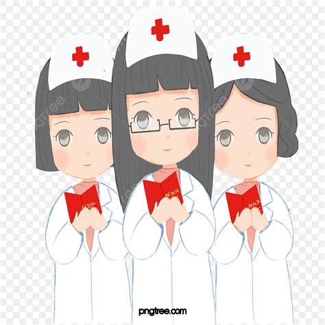 Doctors And Nurses PNG Transparent, Big Eyes Female Nurse Doctor Red Cross, Big Eyes, Female ...