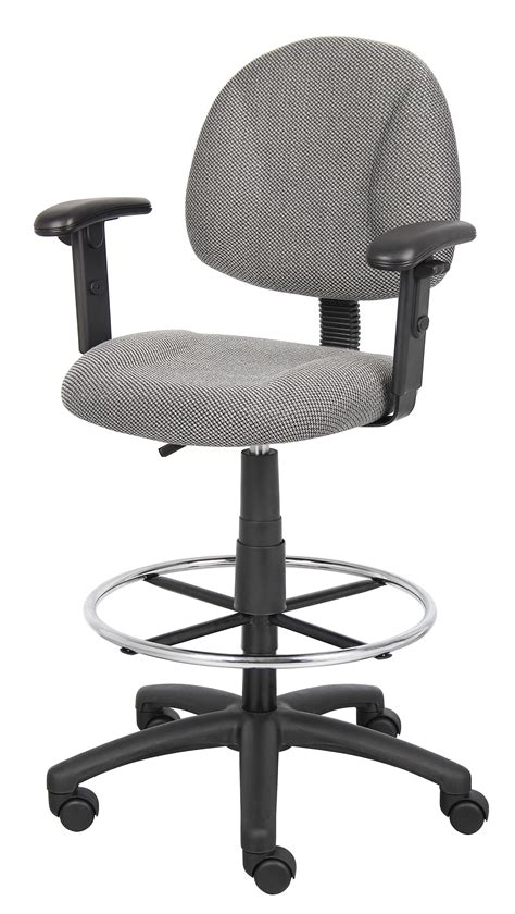 Boss Ergonomic Works Adjustable Drafting Chair with Adjustable Arms and ...