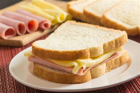 Cheese and Ham Sandwich stock image. Image of cold, melted - 112516135