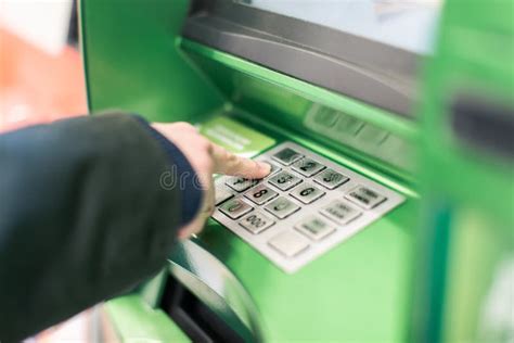 Entering PIN on the ATM stock image. Image of card, finance - 54365887