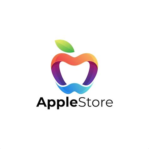 Premium Vector | Vector logo illustration apple store gradient colorful ...