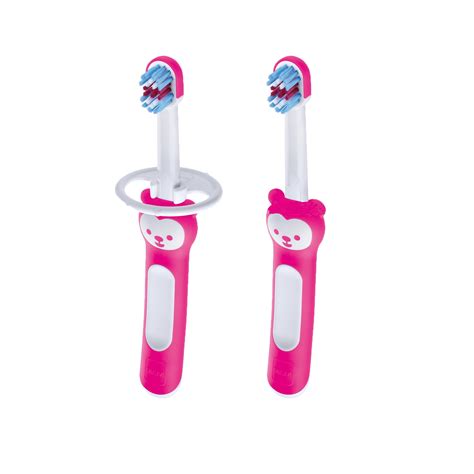 MAM Baby Toothbrush, Baby's Brush, Girl, 6+ Months, 2-Count - Walmart.com