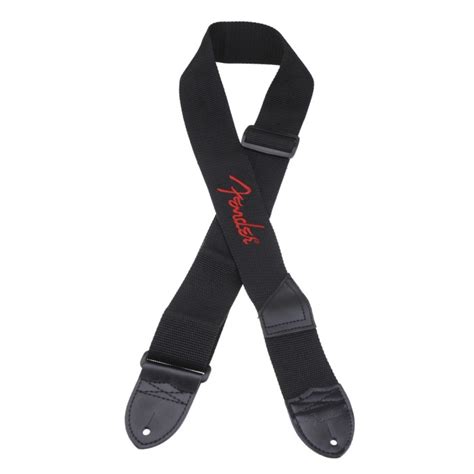 Fender Guitar Strap - Black with Red Logo - Shop - Rhythm & Strums