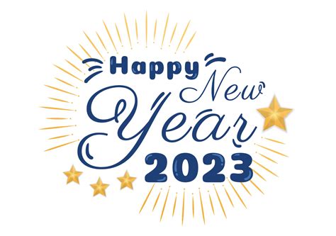 Happy New Year 2023 Celebration Template Hand Drawn Cartoon Flat Background Illustration with ...