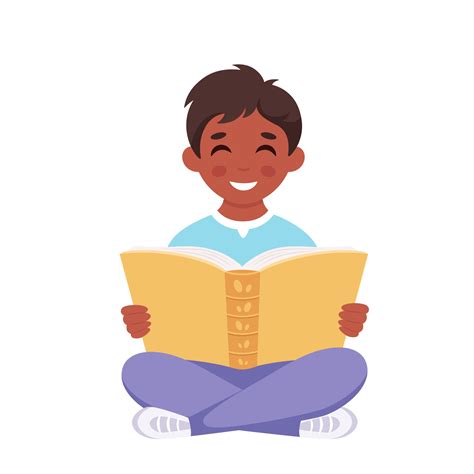 Boy reading book. Boy studying with a book. 3564590 Vector Art at Vecteezy