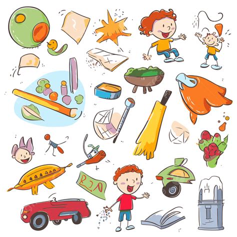 Categories Clipart The Artwork Set From Doodle Child Playing With ...