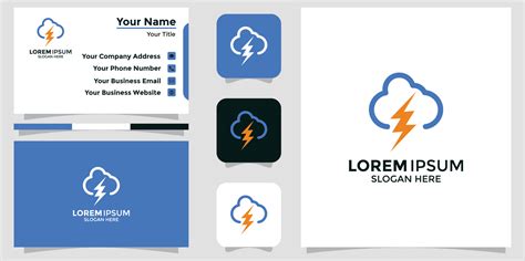 cloud design logo and branding card 11614450 Vector Art at Vecteezy