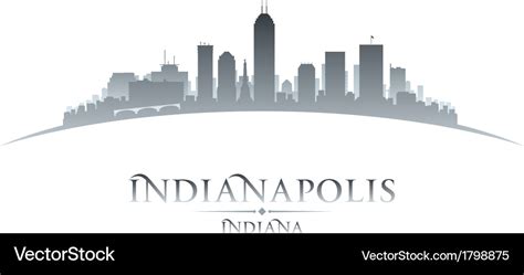 Indianapolis indiana city skyline silhouette Vector Image