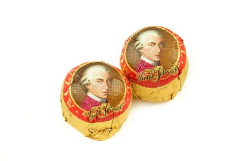 Mozartkugeln Chocolate Delicacy Isolated on White Background. Delicious Austrian Snack Editorial ...