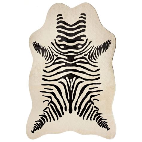 Faux Zebra Hide Rug — Decorative Interiors