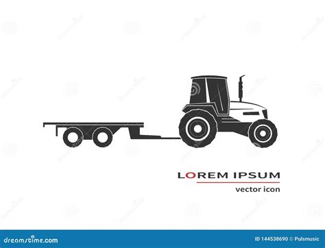 Tractor with trailer stock vector. Illustration of summer - 144538690