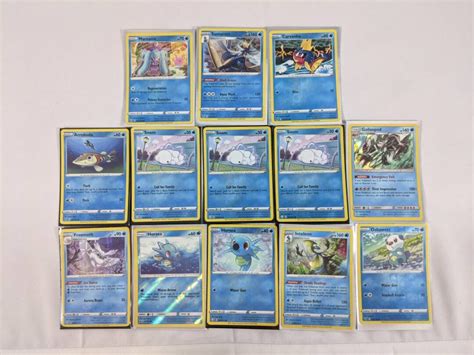 Pokemon Water Type Trading Card Lot x13 Holo Reverse Holo Cards Frosmoth, Horsea, Inteleon ...