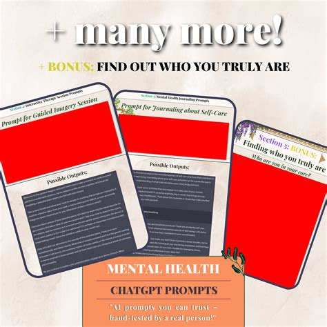 Chatgpt Prompts for Mental Health Improvement BONUS: Complete Guide to Self-reflection / Mental ...