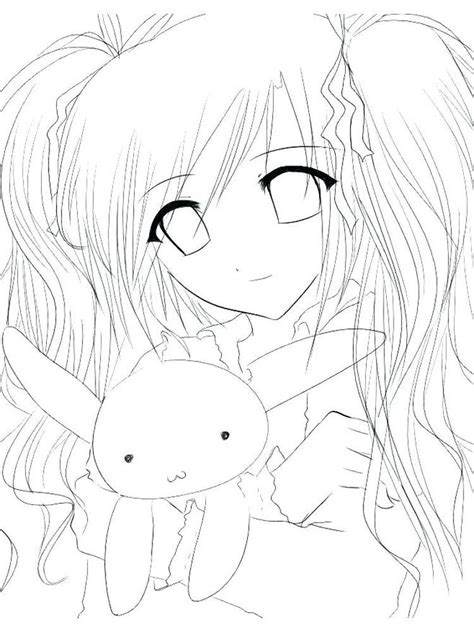 Cute Anime Girls Coloring Pages - Coloring Home