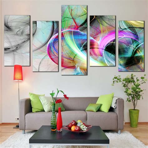 Abstract Fantasy Canvas Wall Art, Abstract Illustration 5 Piece Canvas – Dwallart