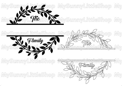 Wedding Split Monogram Svgsplit Svg Glowforgefamily Monogram - Etsy