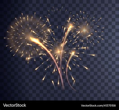 Fireworks explosion on transparent background Vector Image