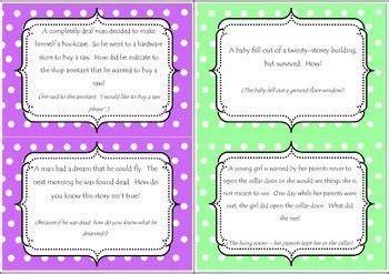 Lateral Thinking Brain Teaser Cards by Mrs Strawberry | TpT