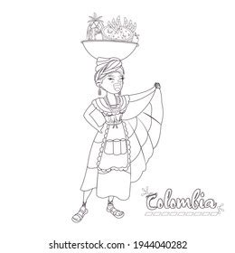 Isolated Colombian Palenquera Woman Colombian Culture Stock Vector (Royalty Free) 1944040282 ...