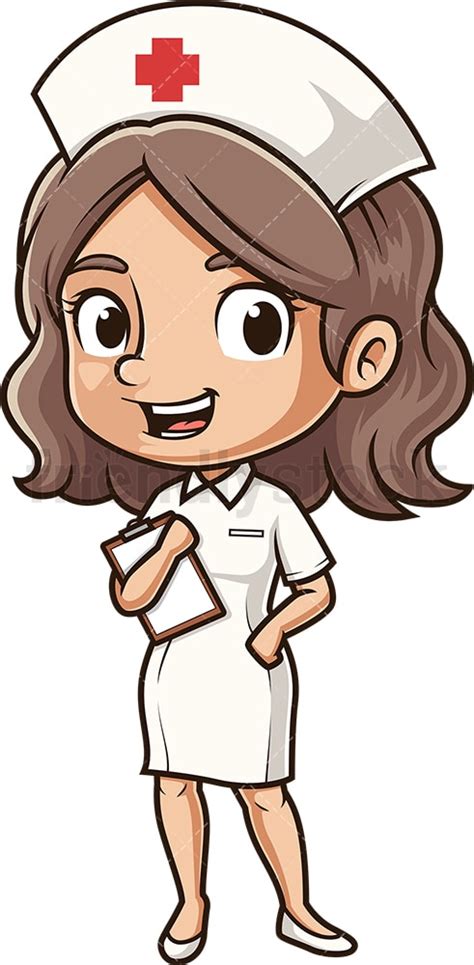 Happy Nurse Cartoon Clipart Vector - FriendlyStock