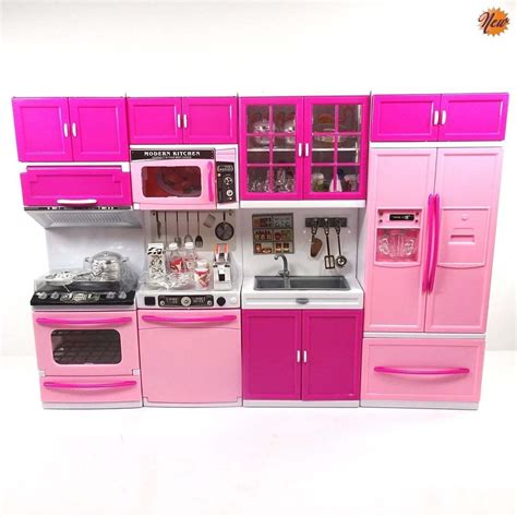 Barbie Doll Kitchen Play Set Toy Kids Toddler Girl Cook Hostess Battery ...