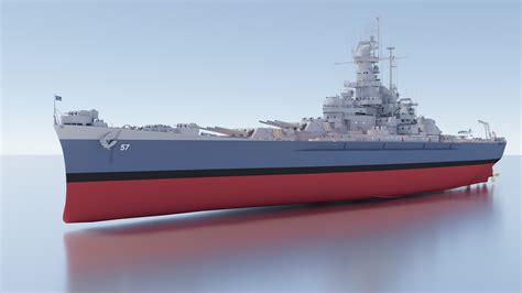 3D Uss South Dakota Battleship Model - TurboSquid 1357443