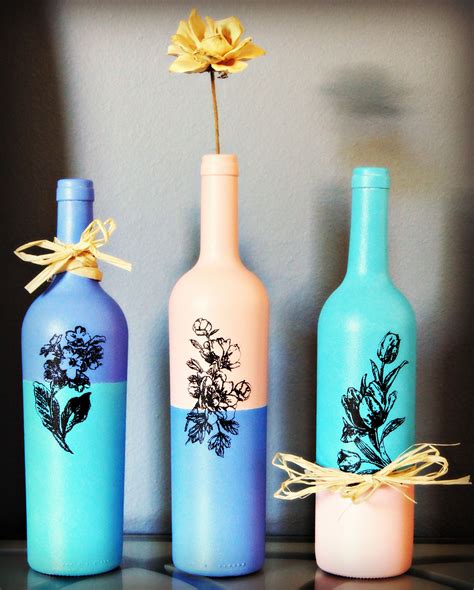 Acrylic Painting Ideas Easy Glass Bottle Painting