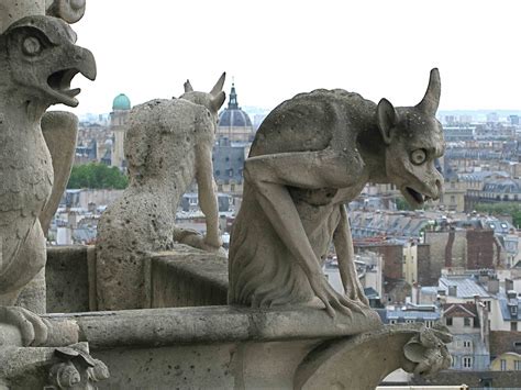 Gargoyles were used to move water off buildings. They usually had a spout. Some were only ...