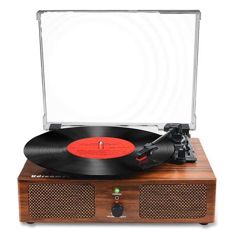 Vinyl Record Player Wireless Turntable With Built-in Speakers And USB Belt-Driven Vintage ...