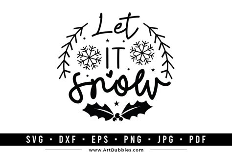 Let It Snow - Christmas Ornament SVG