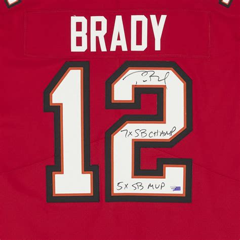 The Tom Brady Autographed Super Bowl Inscribed Jersey - Hammacher Schlemmer