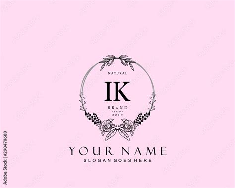 Initial IK beauty monogram and elegant logo design, handwriting logo of initial signature ...