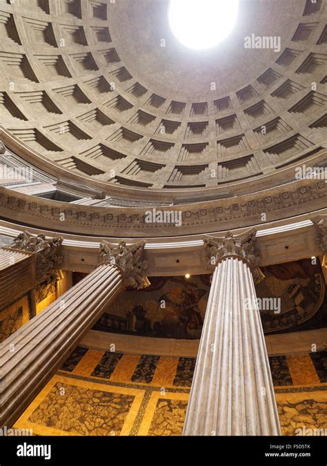 Pantheon dome interior with oculus and columns. Rome, Italy Stock Photo - Alamy