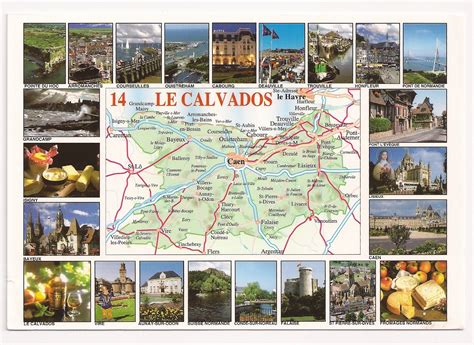 TRAVEL THE WORLD THROUGH POSTCARDS!!!: Le Calvados map, France