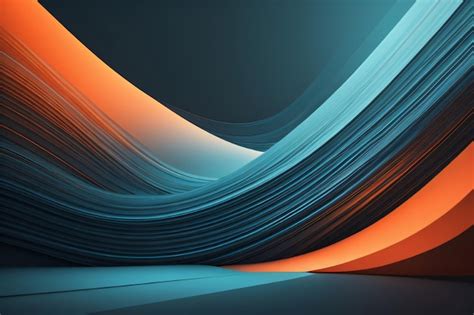 Premium AI Image | Blue and orange wavses abstract wallpaper background for desktop with ...