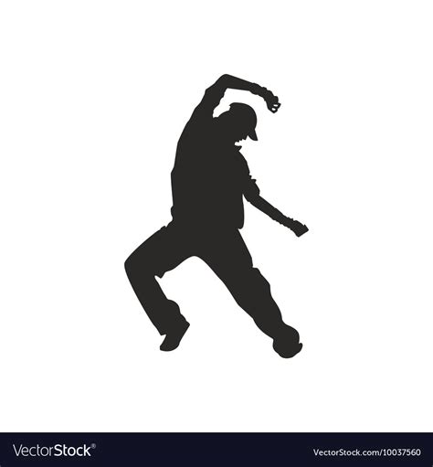 Hip hop dancer silhouette Royalty Free Vector Image