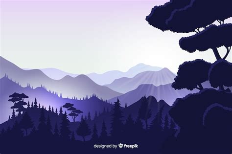 Free Vector | Natural background with mountains landscape