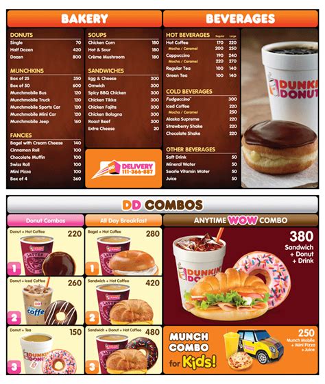 Dunkin' Donuts Menu and Prices | Dunkin donuts menu, Food, Dunkin donuts