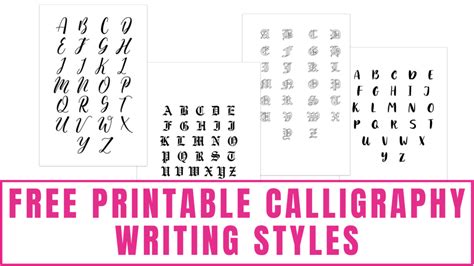 Free Printable Calligraphy Writing Styles - Freebie Finding Mom ...