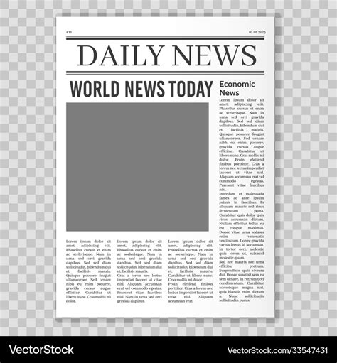 Newspaper pages template news paper headline Vector Image