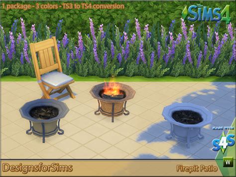 Ts3 To Ts4 Conversion Fire Pit Sleek Sop At Designs For Sims Sims 4 | Images and Photos finder