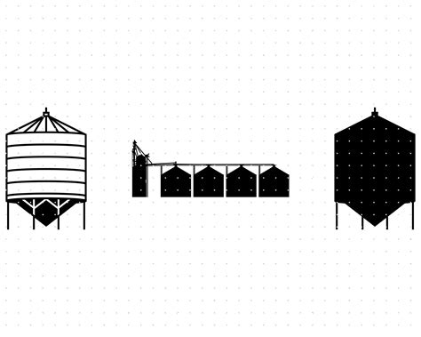 Grain Silo Svg, Grain Bin Clipart, Farm Silo Png, Farm Bin Dxf Logo, Grain Silo Vector Eps Cut ...