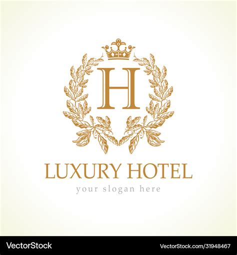 Luxury h hotel logo Royalty Free Vector Image - VectorStock