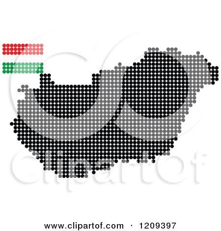 Clipart of a Dotted Hungarian Map and Flag - Royalty Free Vector Illustration by Andrei Marincas ...