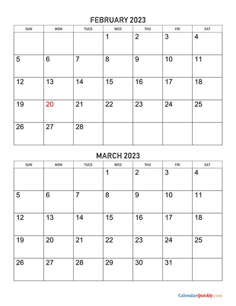 February 2023 Calendar